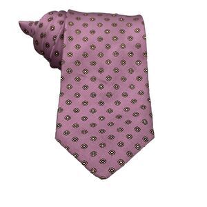 Vintage Caflor 100% SILK Neck Tie Mens Pink Geometric Made in Italy Y2K Corpcore